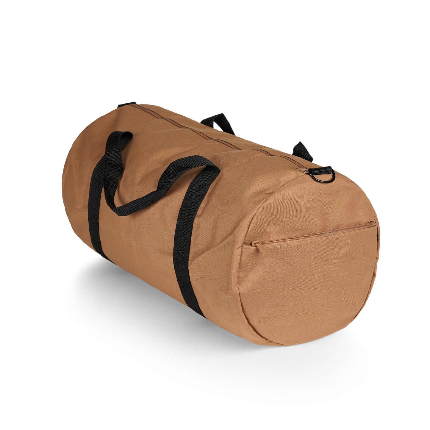 Meet our robust Cylinder Duffle Bag: Heavyweight 350 GSM 100% Recycled Polyester, boasting a 53-litre capacity. Features include a large main compartment, external zip pocket, and YKK nylon zip for secure travel. With reinforced adjustable straps and handles, this eco-friendly, spacious duffle bag offers both durability and convenience.