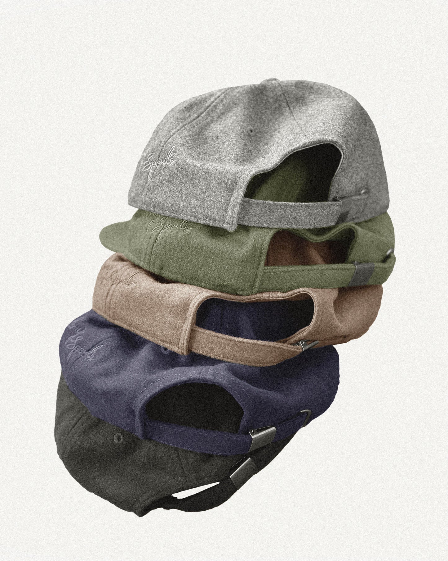 Premium quality unstructured 6-panel wool cap by New Zealand skate and streetwear clothing label VIC Apparel. Embroidered front & side logos, vintage American baseball cap style. Similar to Ebbets. One size fits all.