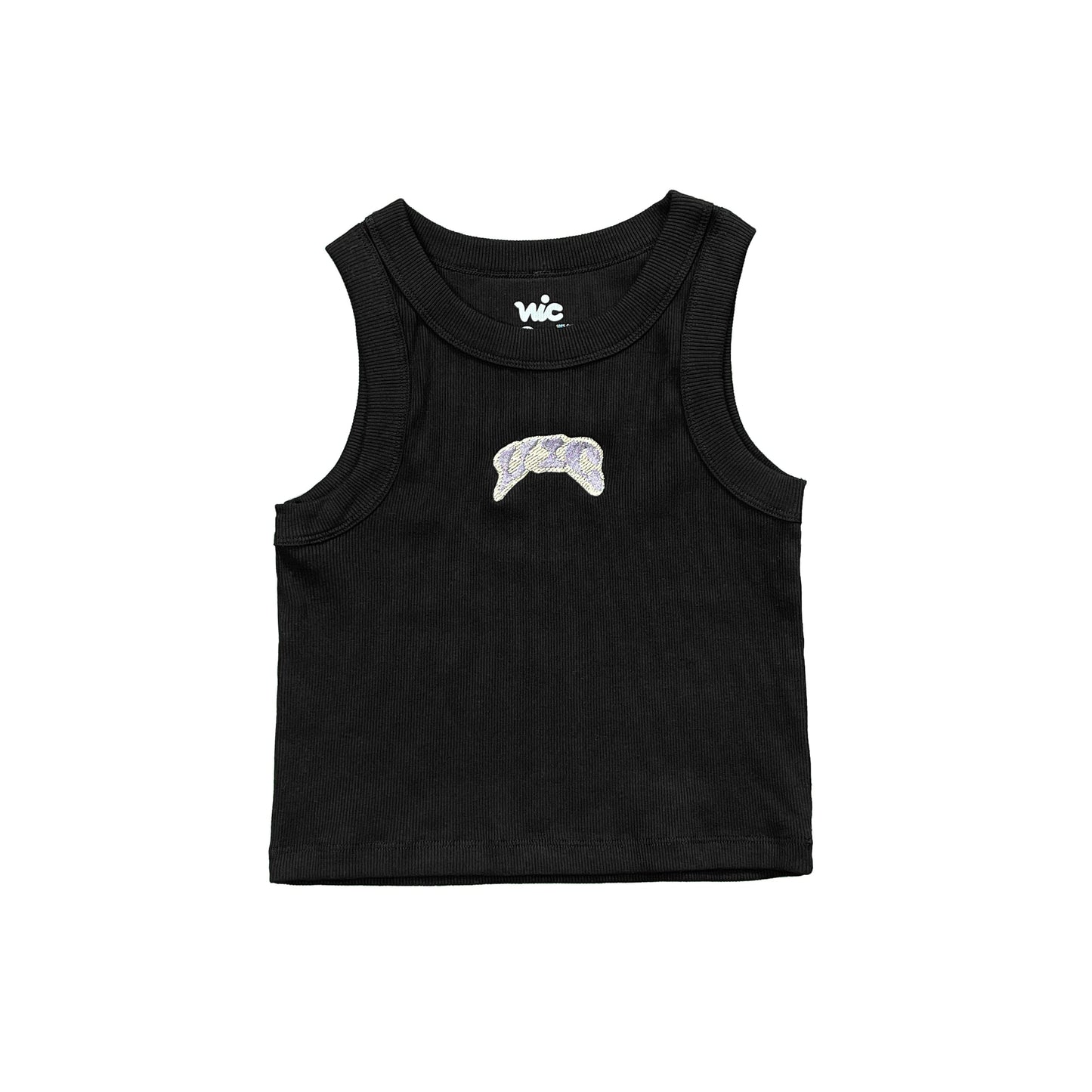 WOMEN'S ORGANIC RIBBED CROPPED TANK - BLACK