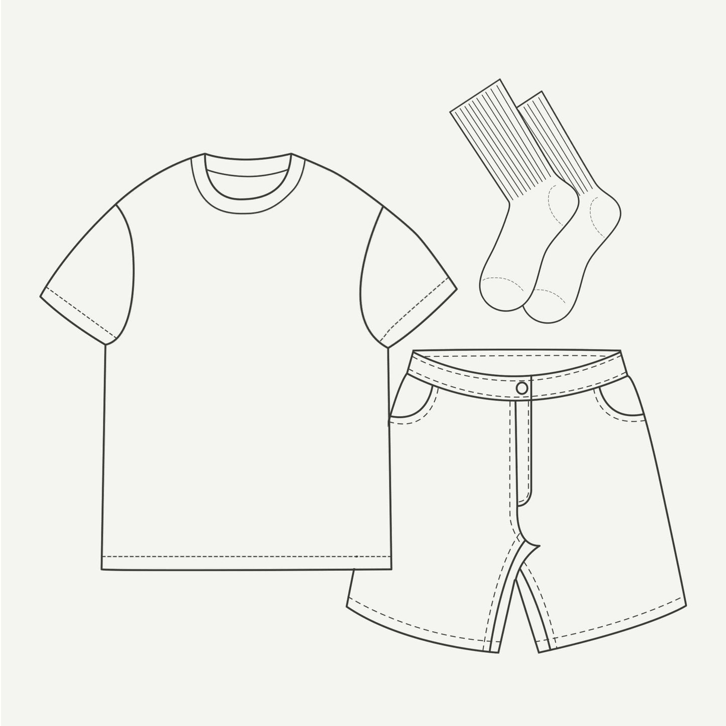 TEE, SHORTS + SOCK $150