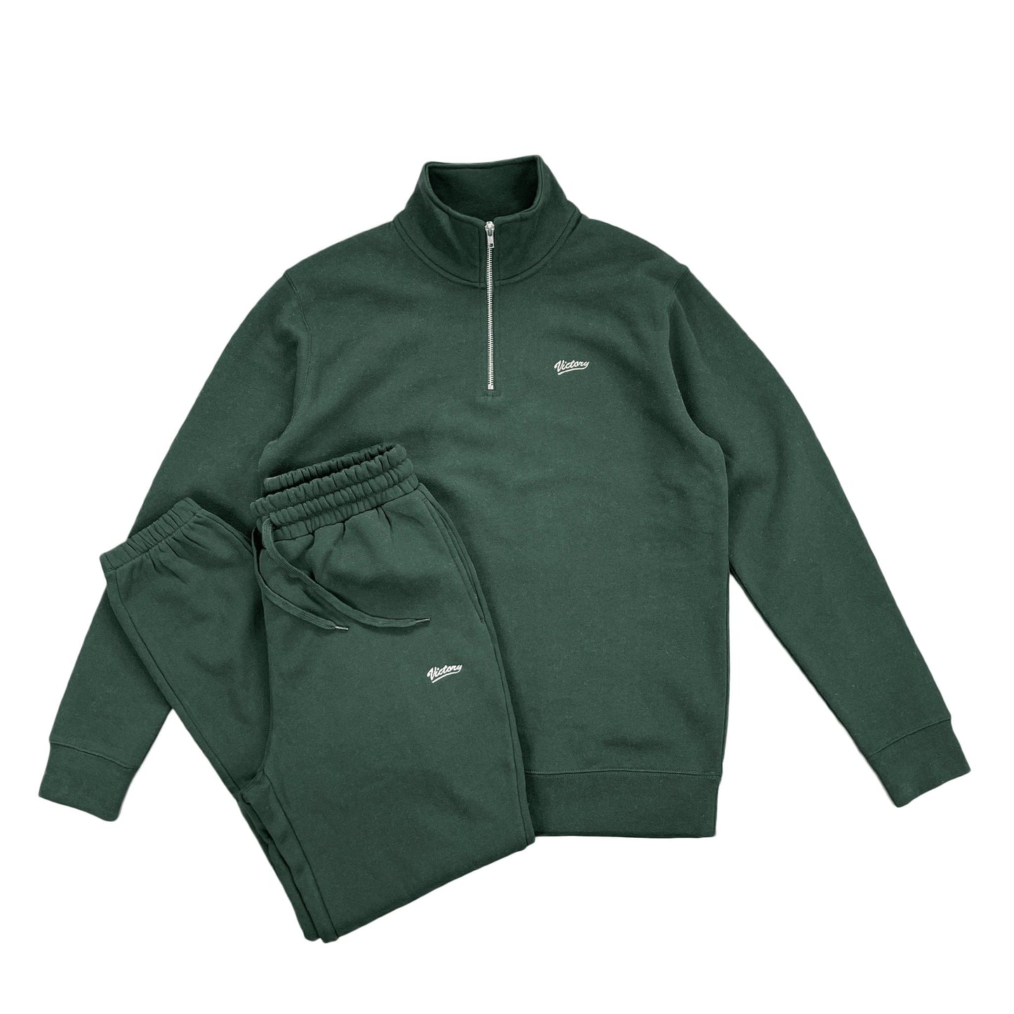 PLAYER 1/4 ZIP CREW TRACKSUIT - BOTTLE GREEN