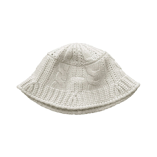 Crochet cable knit bucket hat