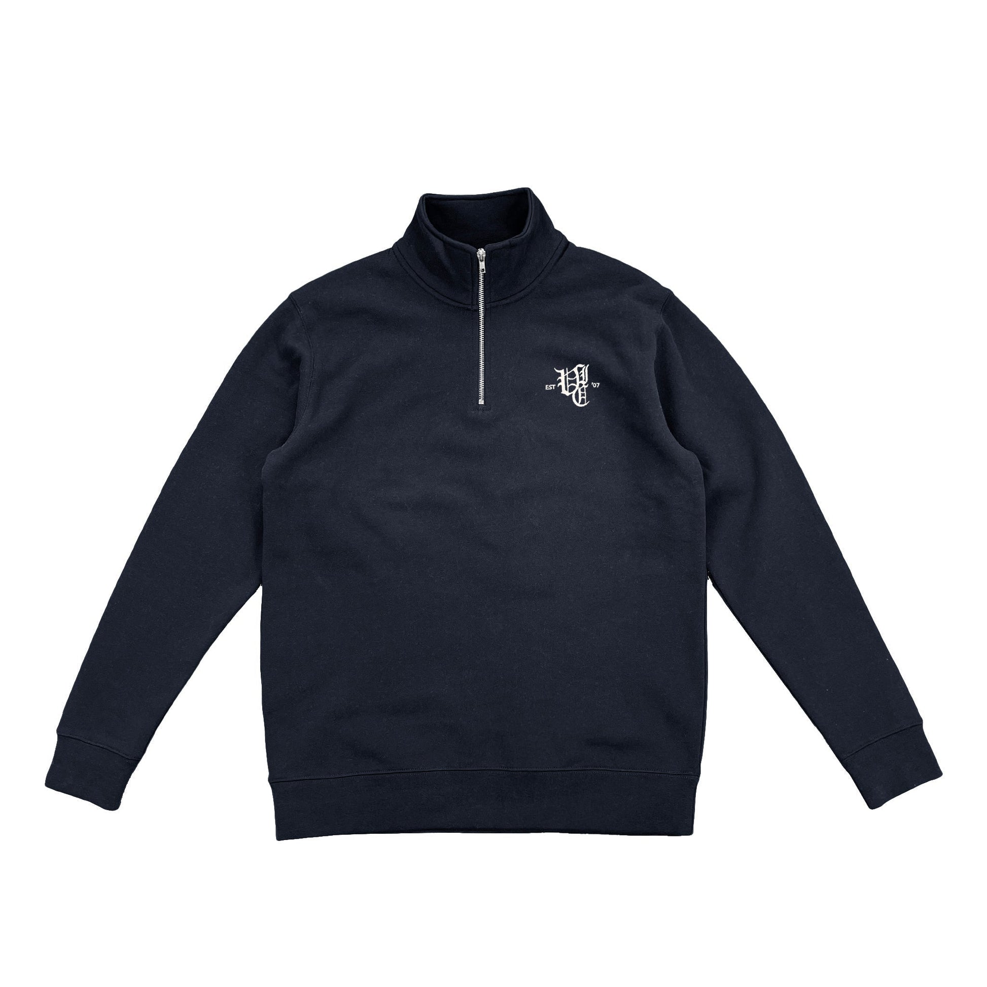 Elevate your style with the OL' ENGLISH 1/4 ZIP CREW. This piece combines vintage charm and modern streetwear, featuring a regular fit, heavyweight 350 GSM fabric for warmth, and a mock neck for added sophistication. The embroidered logo highlights its retro appeal. Perfect for any casual outing, embrace the timeless look with this essential addition to your wardrobe.