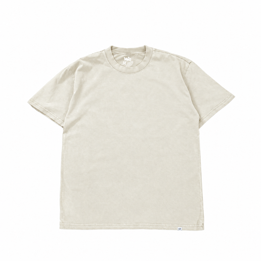 HEAVY BOX TEE - FADED CREAM (SHORTER FIT)