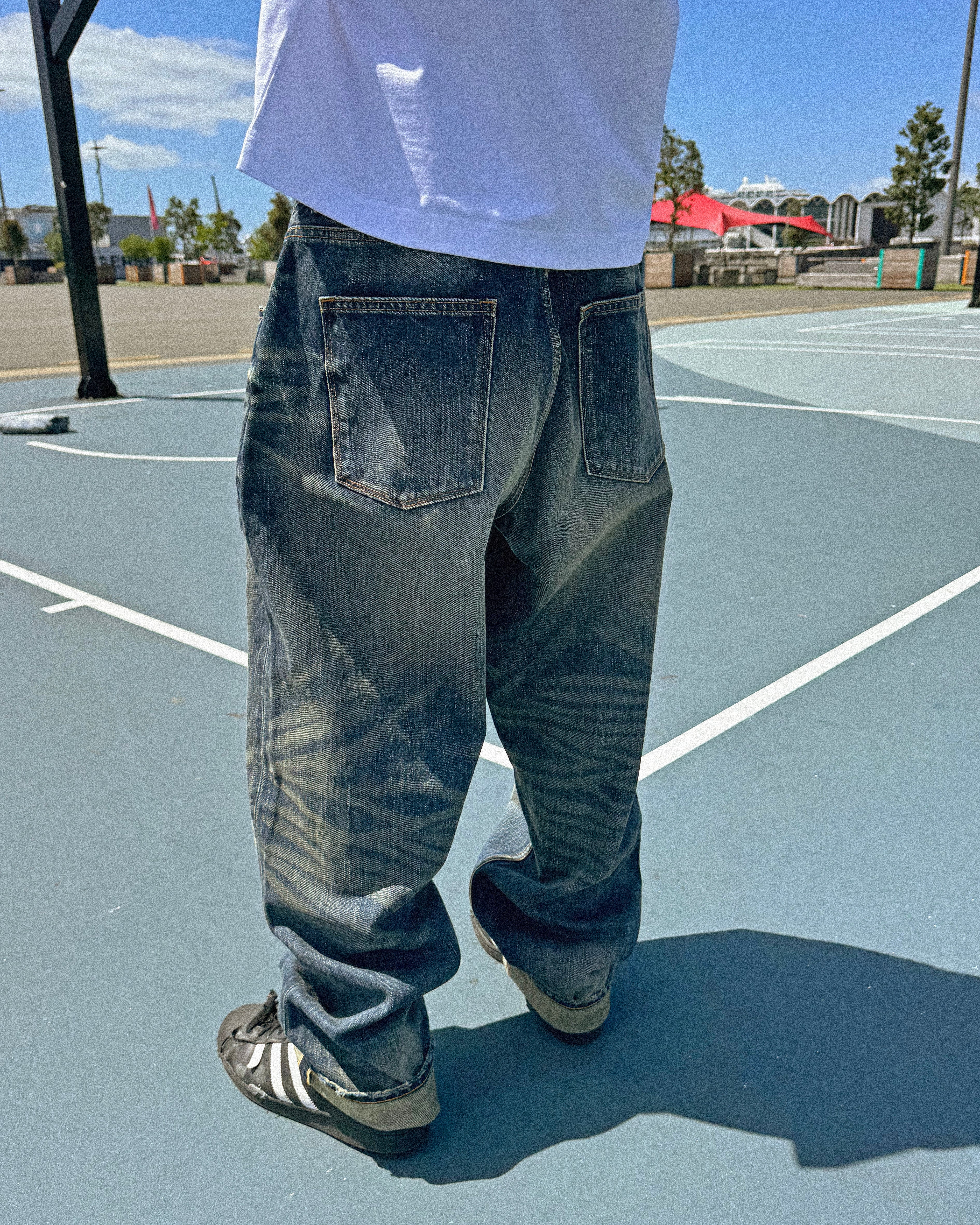 BAGGY SELVEDGE JEANS - WASHED INDIGO – VIC APPAREL