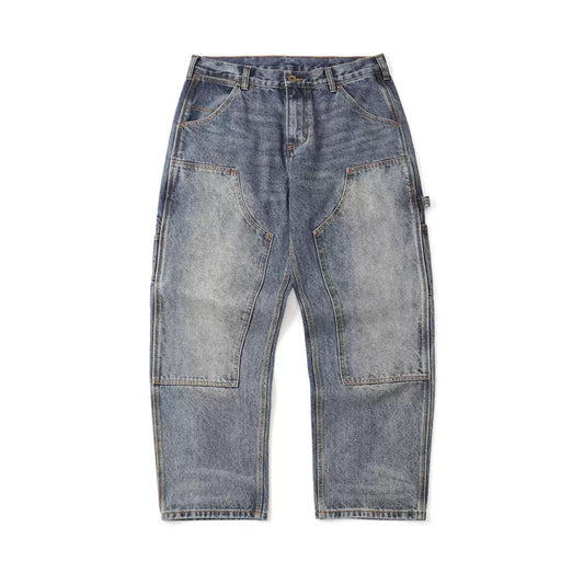 DOUBLE KNEE JEAN - WASHED BLUE (PRE-ORDER)