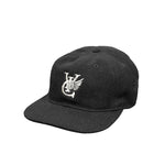 Premium quality unstructured 6-panel wool cap by New Zealand skate and streetwear clothing label VIC Apparel. Embroidered front & side logos, vintage American baseball cap style. Similar to Ebbets. One size fits all.