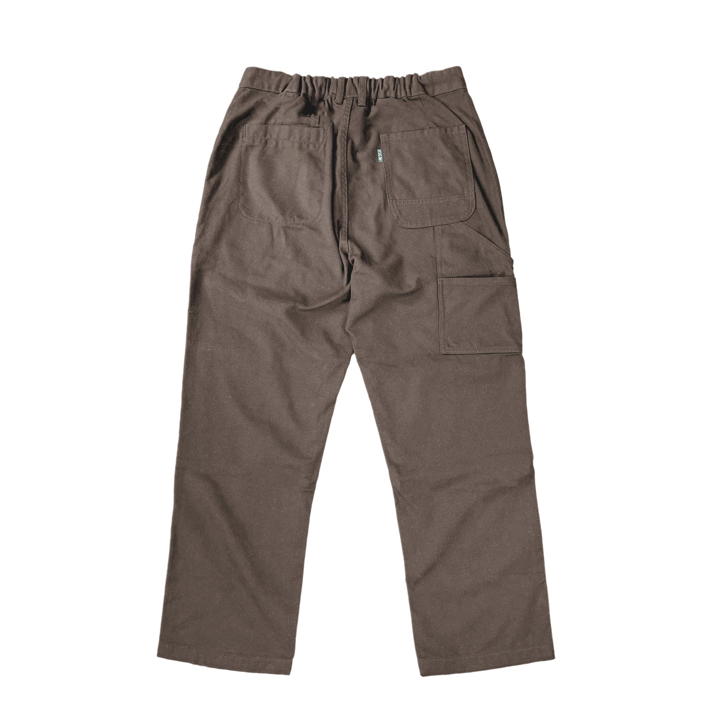 Designed for durability and style, these heavyweight 365 gsm cotton canvas pants offer a regular fit with reinforced double-layer front panels, multiple pockets, a YKK zip fly, and an elastic back waistband for comfort.