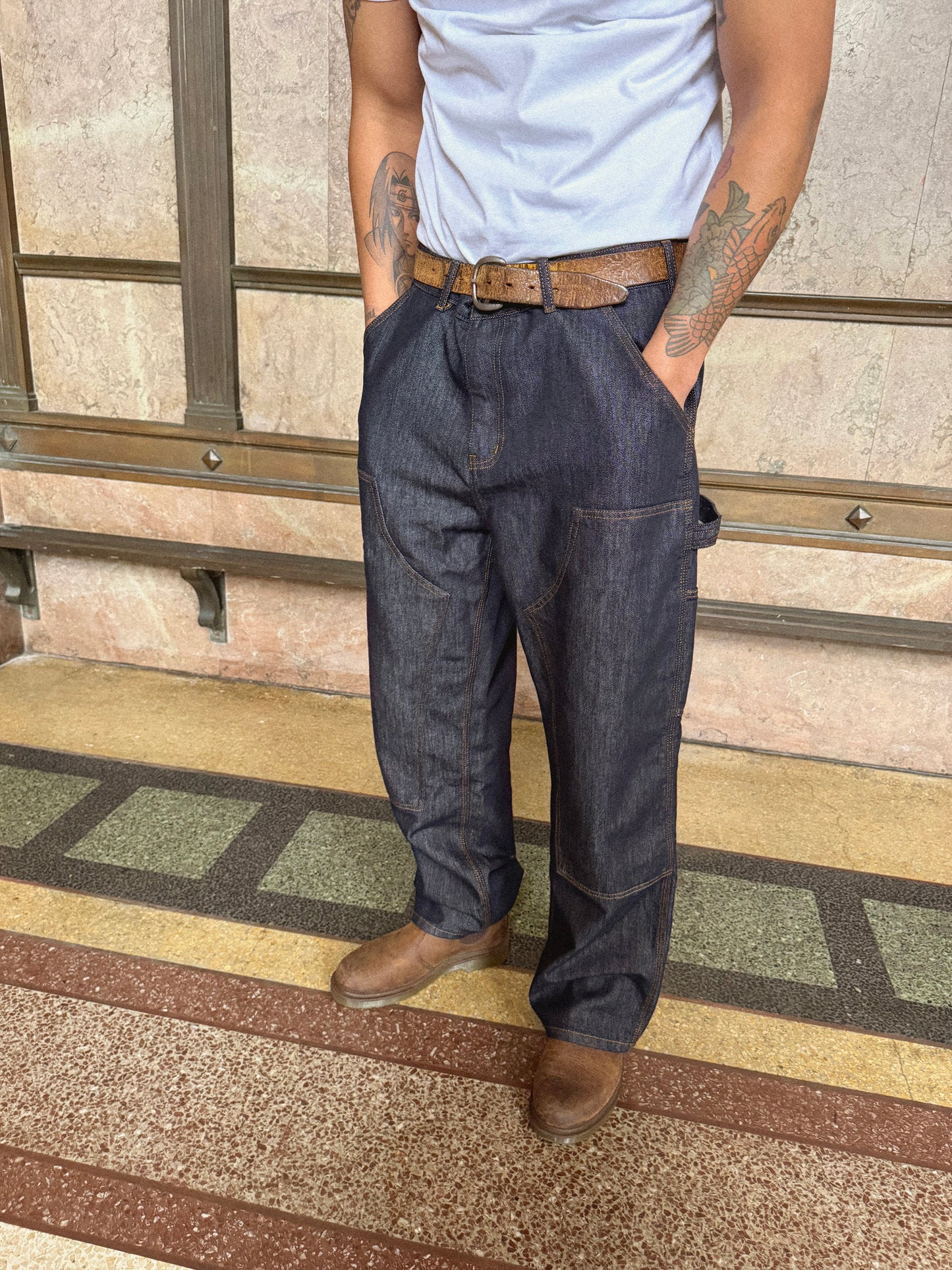 VIC DOUBLE KNEE JEAN - INDIGO (PRE-ORDER)