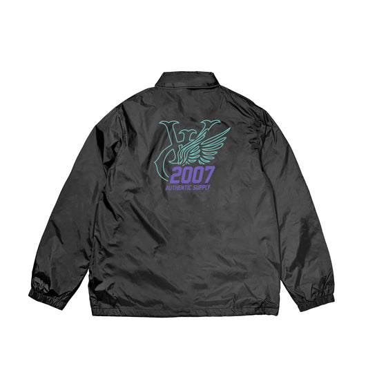 Introducing our Wing 7 Coach Jacket: A durable micro poplin polyester jacket with a water-resistant finish. Stay comfortable with its lightweight microfiber lining and keep essentials handy with 2 side pockets. Featuring a printed logo at the left chest and back. And a convenient YKK snap front closure. 