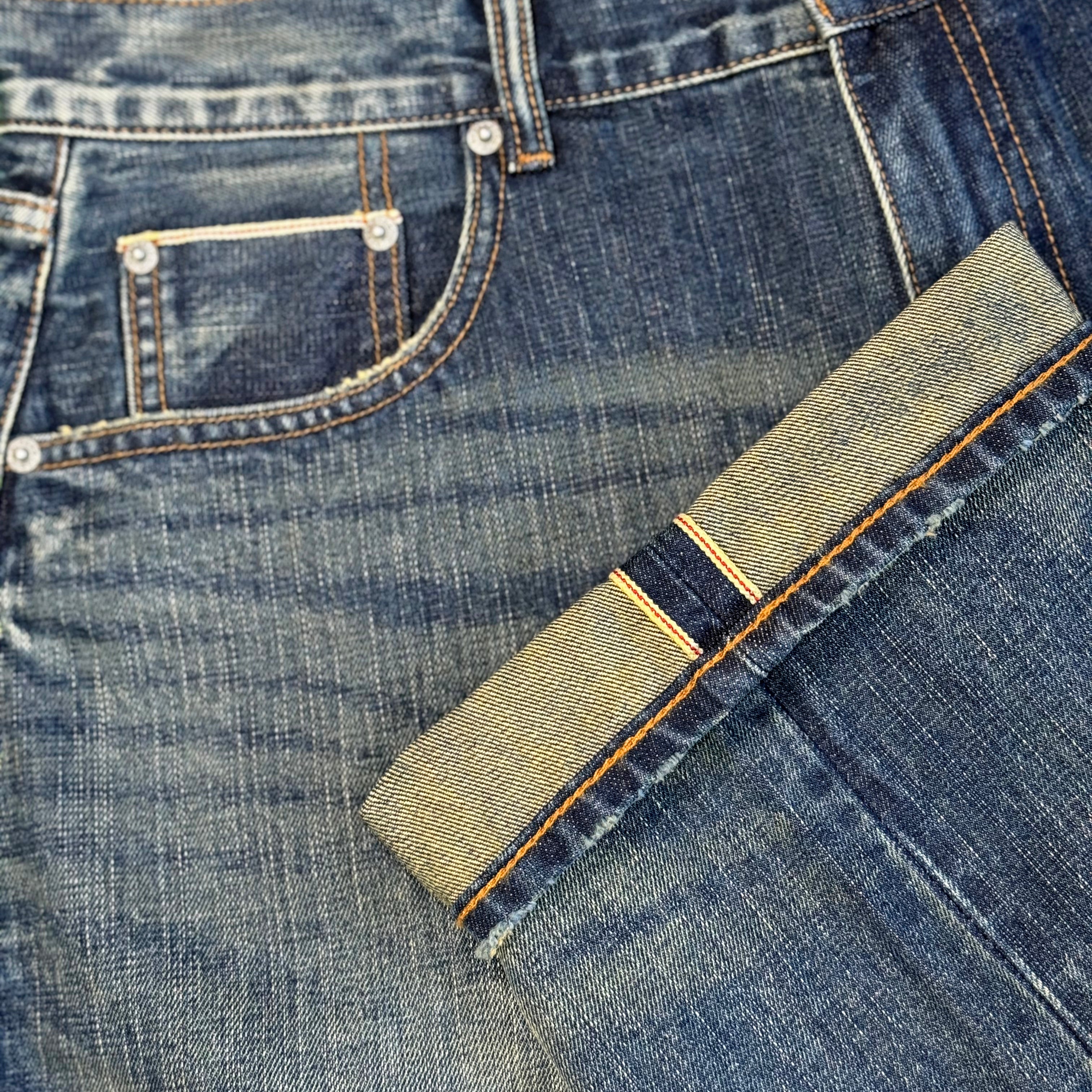BAGGY SELVEDGE JEANS - WASHED INDIGO – VIC APPAREL