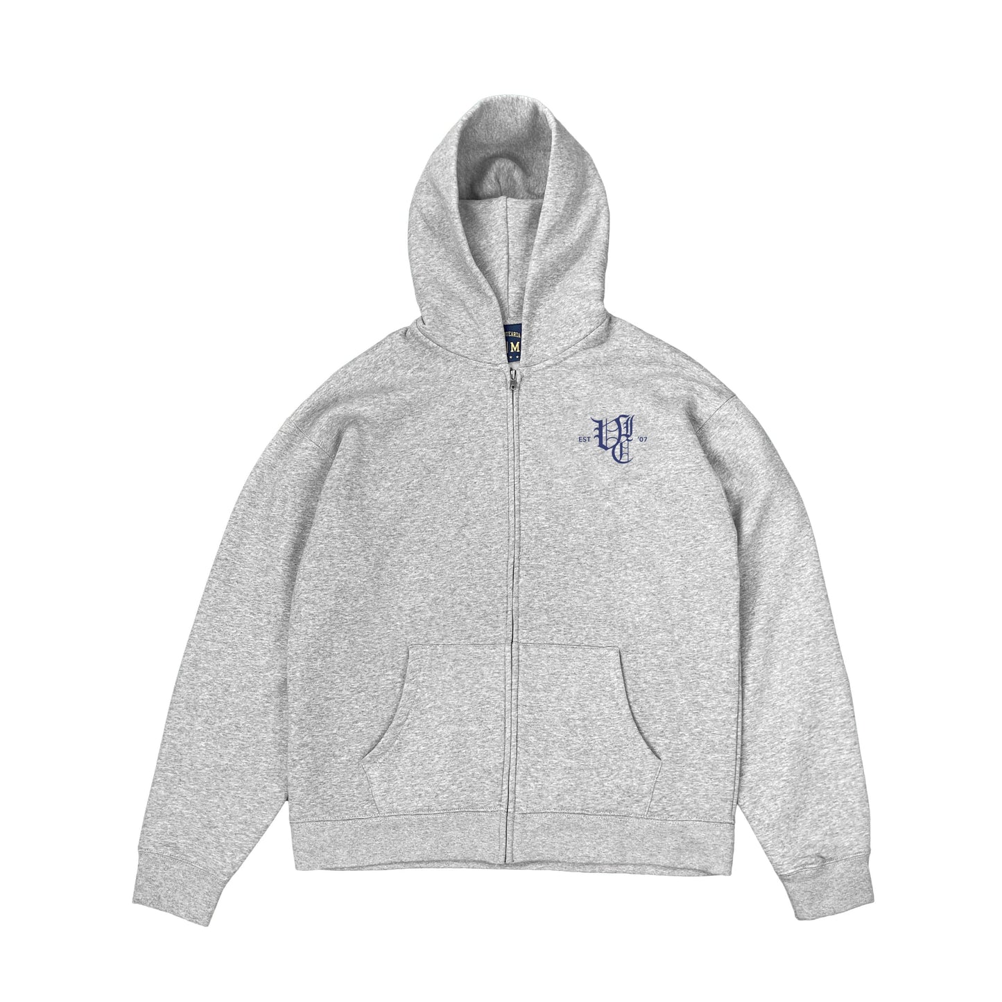 OL' ENGLISH ZIP HOOD - GREY MARLE