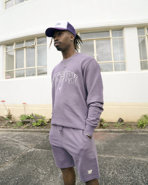 HIGH DENS WING SWEAT SHORTS - LAVENDER