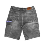 Premium quality carpenter denim shorts by New Zealand skate and streetwear clothing label VIC Apparel. New improved relaxed fit. Featuring utility pockets, a traditional hammer loop, and triple needle contrast stitching with the blue woven VIC patch on the hammer loop. Classic vintage workwear style. 