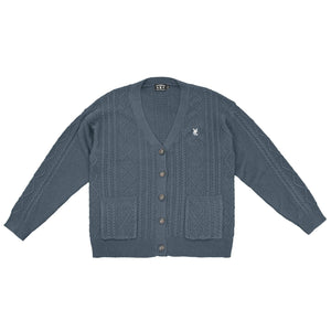 Premium quality cable knit cardigan sweater by New Zealand skate and streetwear clothing label VIC Apparel. Classic minimal design. Oversized fit.