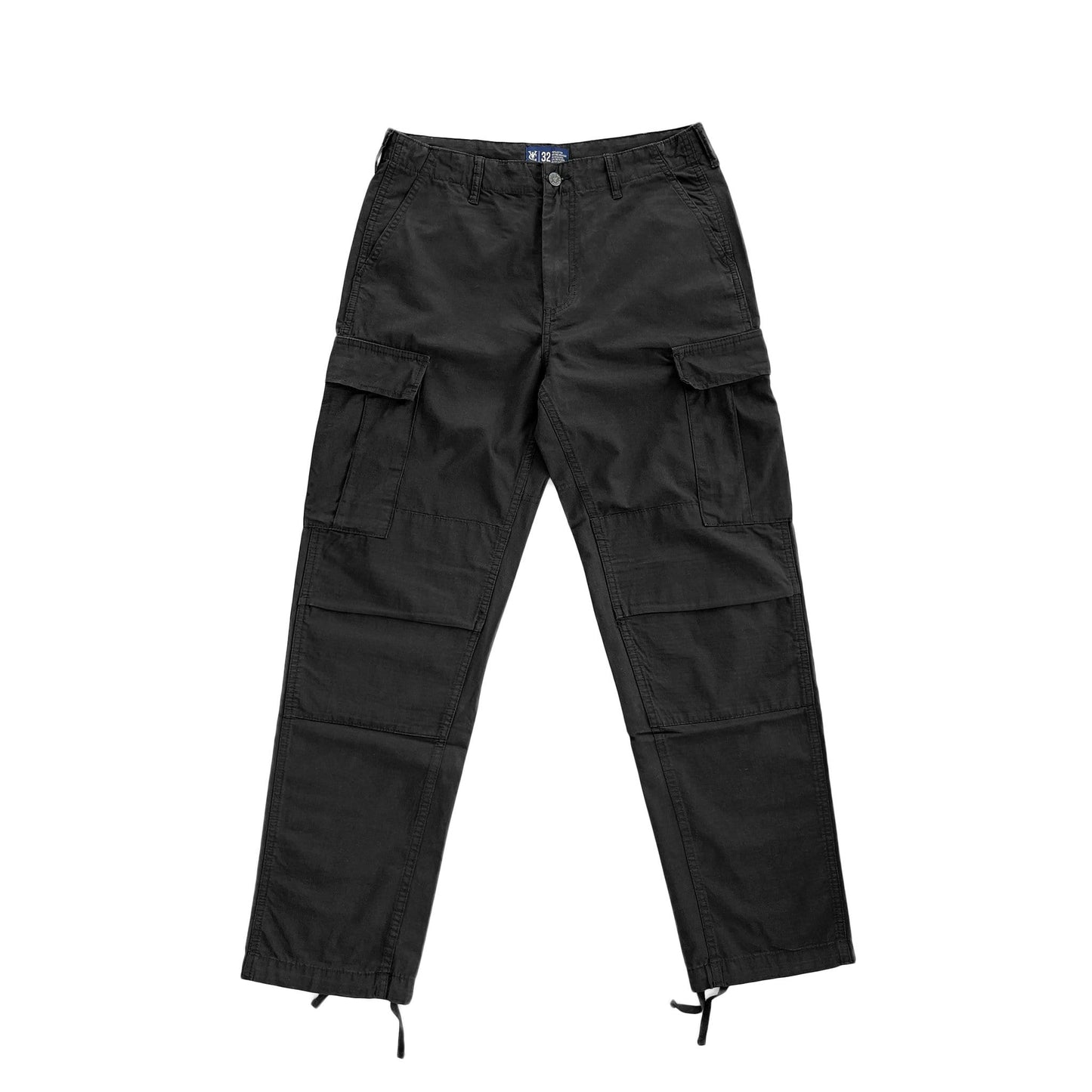 Premium quality ripstop cargo pants in black by New Zealand skate and streetwear clothing label VIC Apparel. American classic vintage military workwear style.