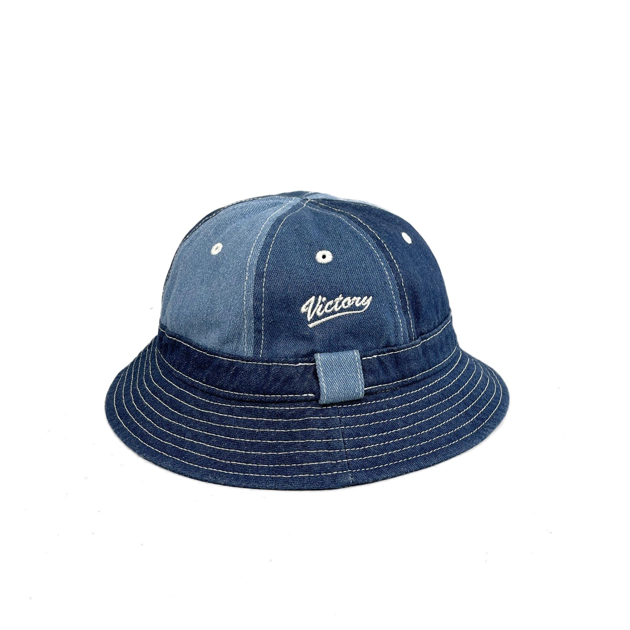 PLAYER DENIM PANELLED BUCKET HAT, colour block bucket hat, summer, vintage 90s