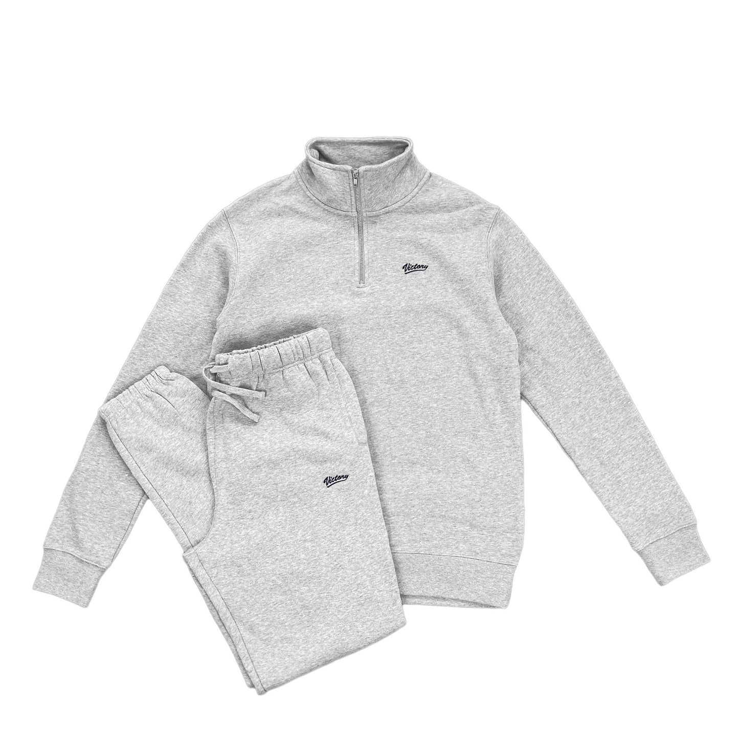 PLAYER 1/4 ZIP CREW TRACKSUIT - GREY MARLE