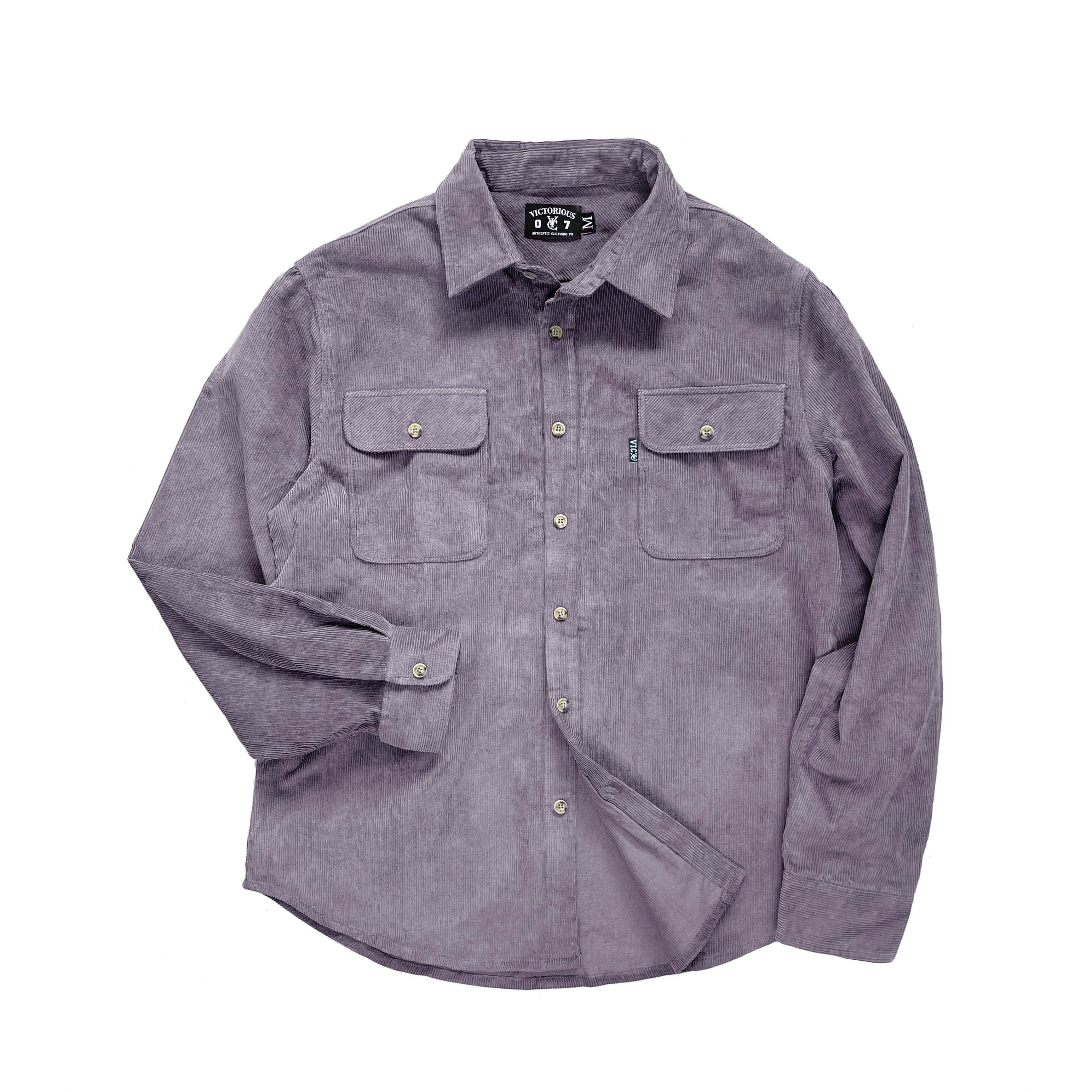 Relaxed fit 100% cotton corduroy 2 chest pockets Standard shirttail hem Woven VIC label at pocket Kyle is 178cm and wears a size L Cord Overshirt