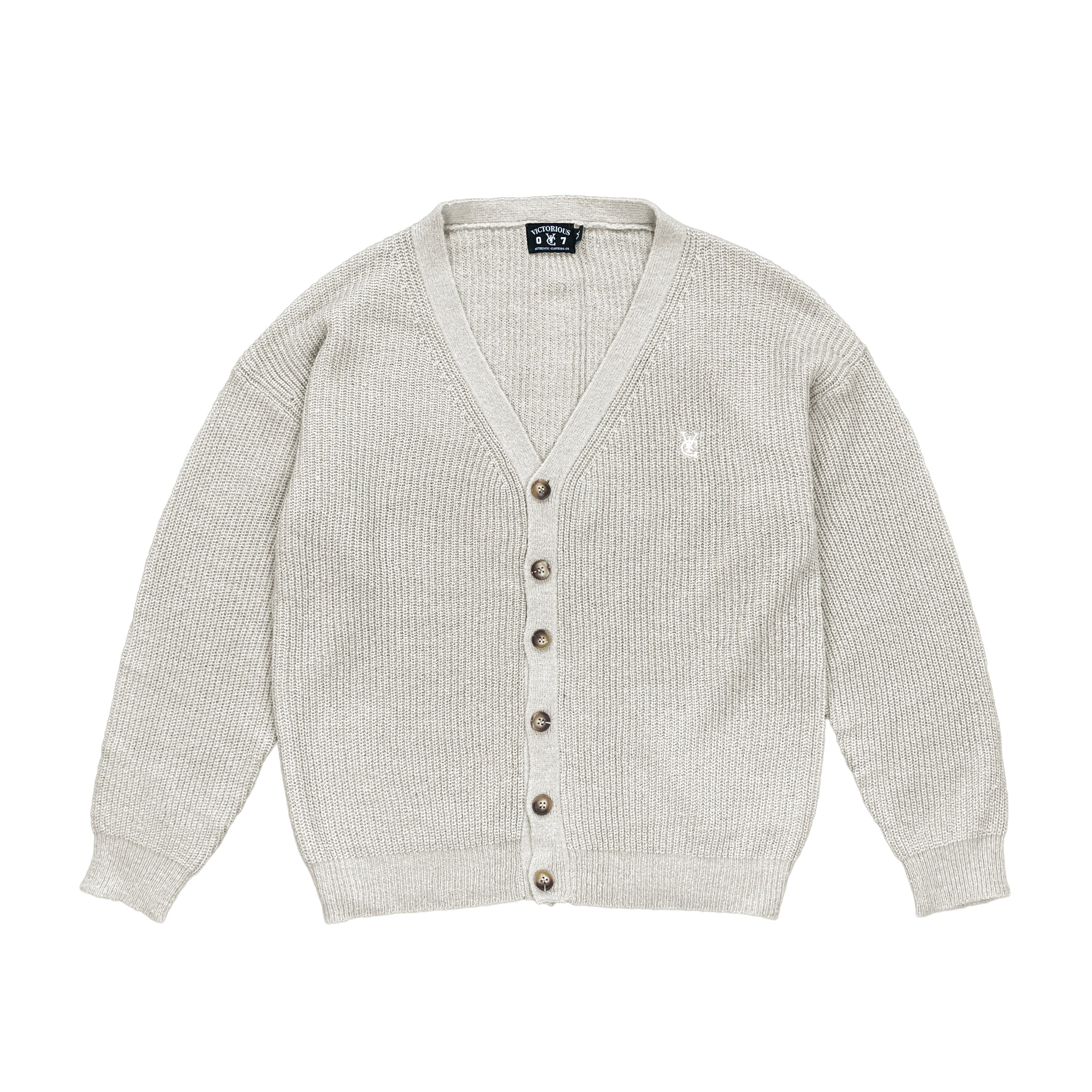 MOHAIR-BLEND KNIT CARDIGAN - OATMEAL – VIC APPAREL