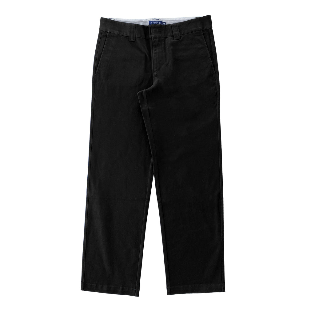 Premium quality classic heavy-duty work pants by New Zealand skate and streetwear clothing label VIC Apparel. American classic vintage workwear style. Loose fit. Relaxed through the hip and thigh, with a slightly tapered leg. Wrinkle resistant.